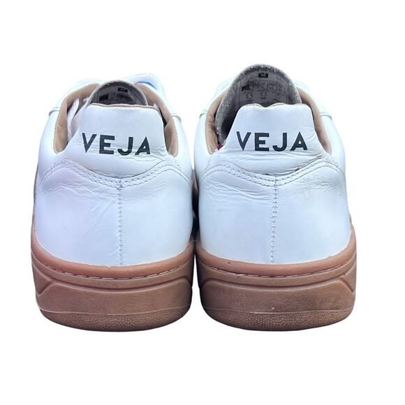 Veja V-10 Chromefree White Leather Natural Sahara Men’s Sneakers Runners Size 9 - Picture 4 of 11